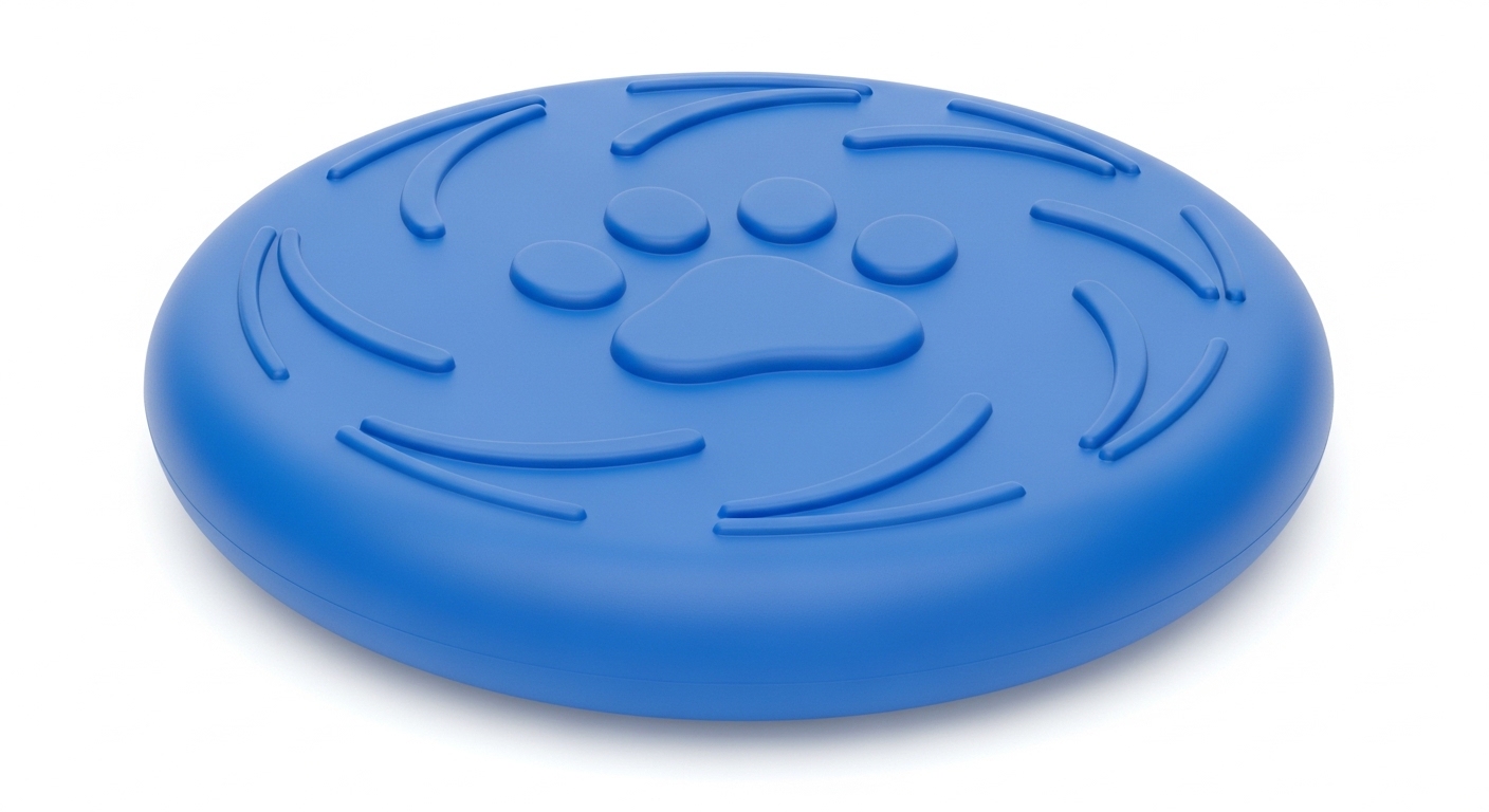 Soft Rubber Dog Frisbee, Durable Lightweight Flying Disc, Blue - Image 2